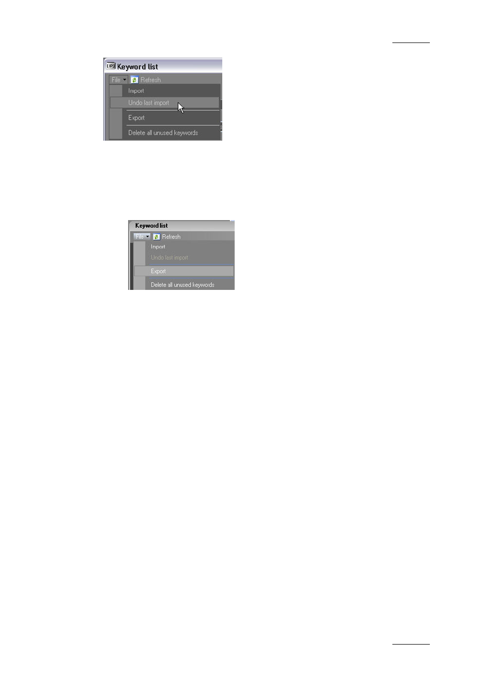 13 how to export keywords, 13 h, Ow to | Xport, Eywords | EVS IPDirector Version 5.6 - May 2009 Part 2 User's Manual User Manual | Page 72 / 93