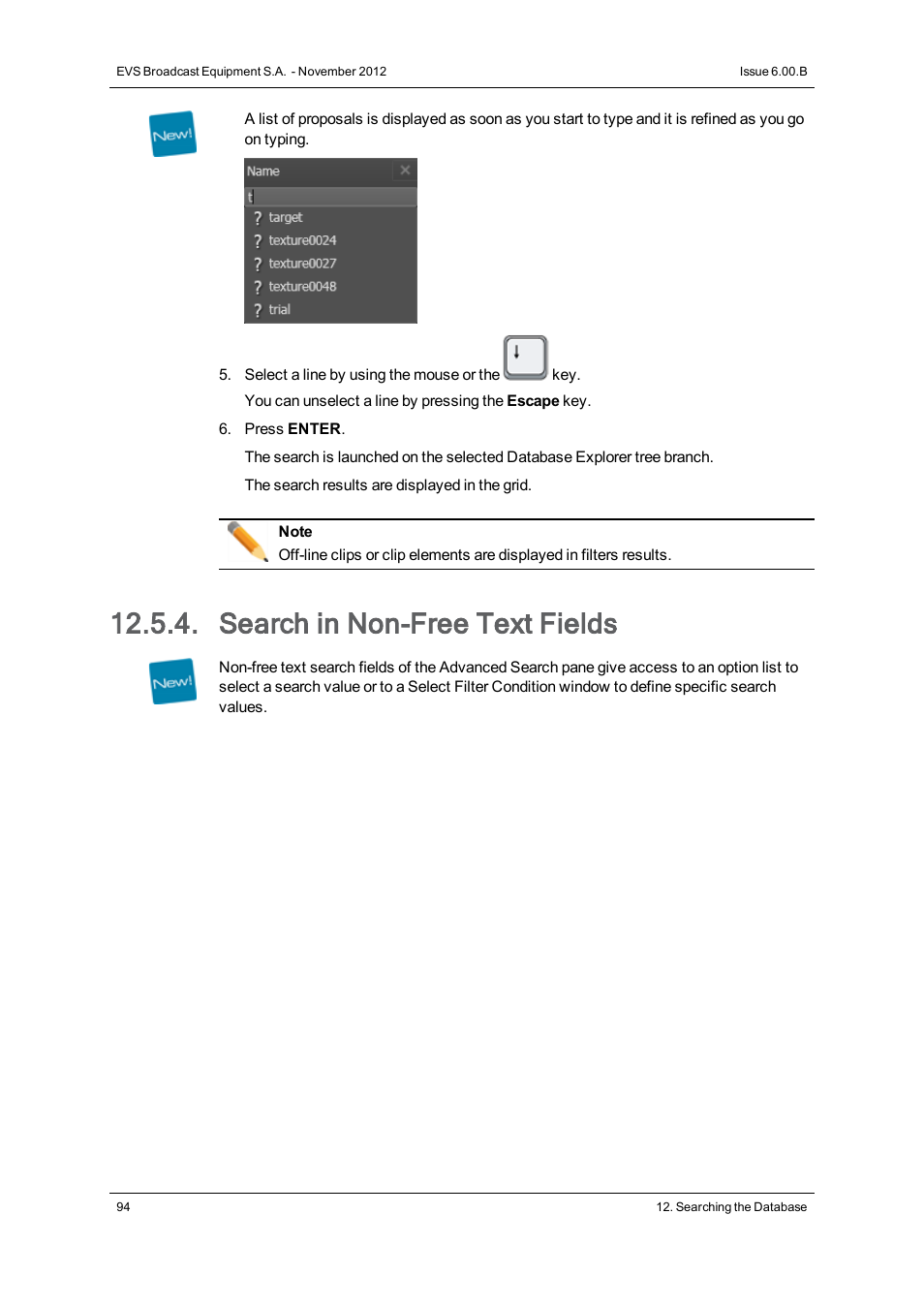 Search in non-free text fields | EVS IPDirector Version 6.0 - November 2012 Part 3 User's Manual User Manual | Page 106 / 128