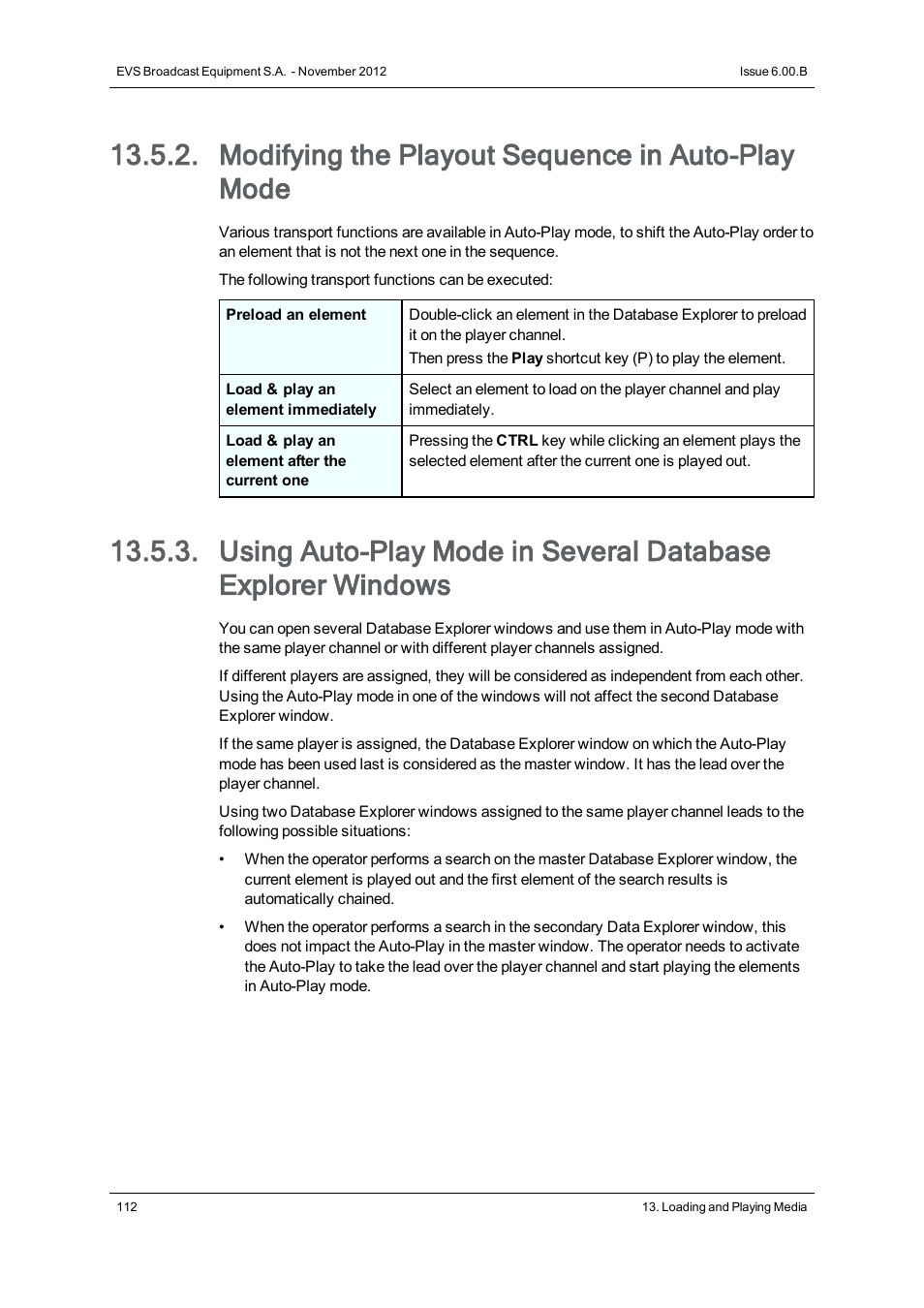 Modifying the playout sequence in auto-play mode | EVS IPDirector Version 6.0 - November 2012 Part 3 User's Manual User Manual | Page 124 / 128