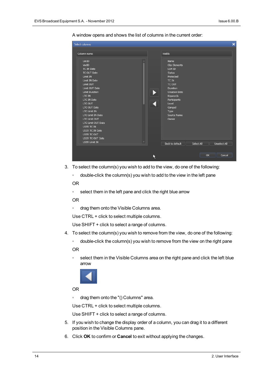 EVS IPDirector Version 6.0 - November 2012 Part 3 User's Manual User Manual | Page 26 / 128