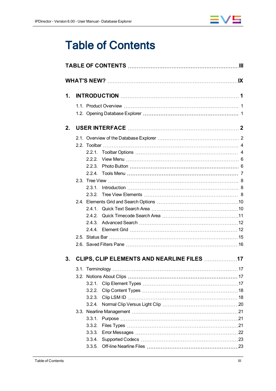 EVS IPDirector Version 6.0 - November 2012 Part 3 User's Manual User Manual | Page 5 / 128