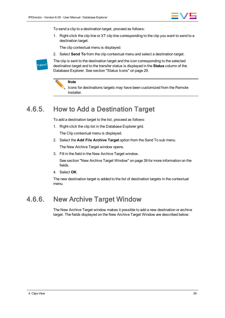 How to add a destination target, New archive target window | EVS IPDirector Version 6.0 - November 2012 Part 3 User's Manual User Manual | Page 51 / 128