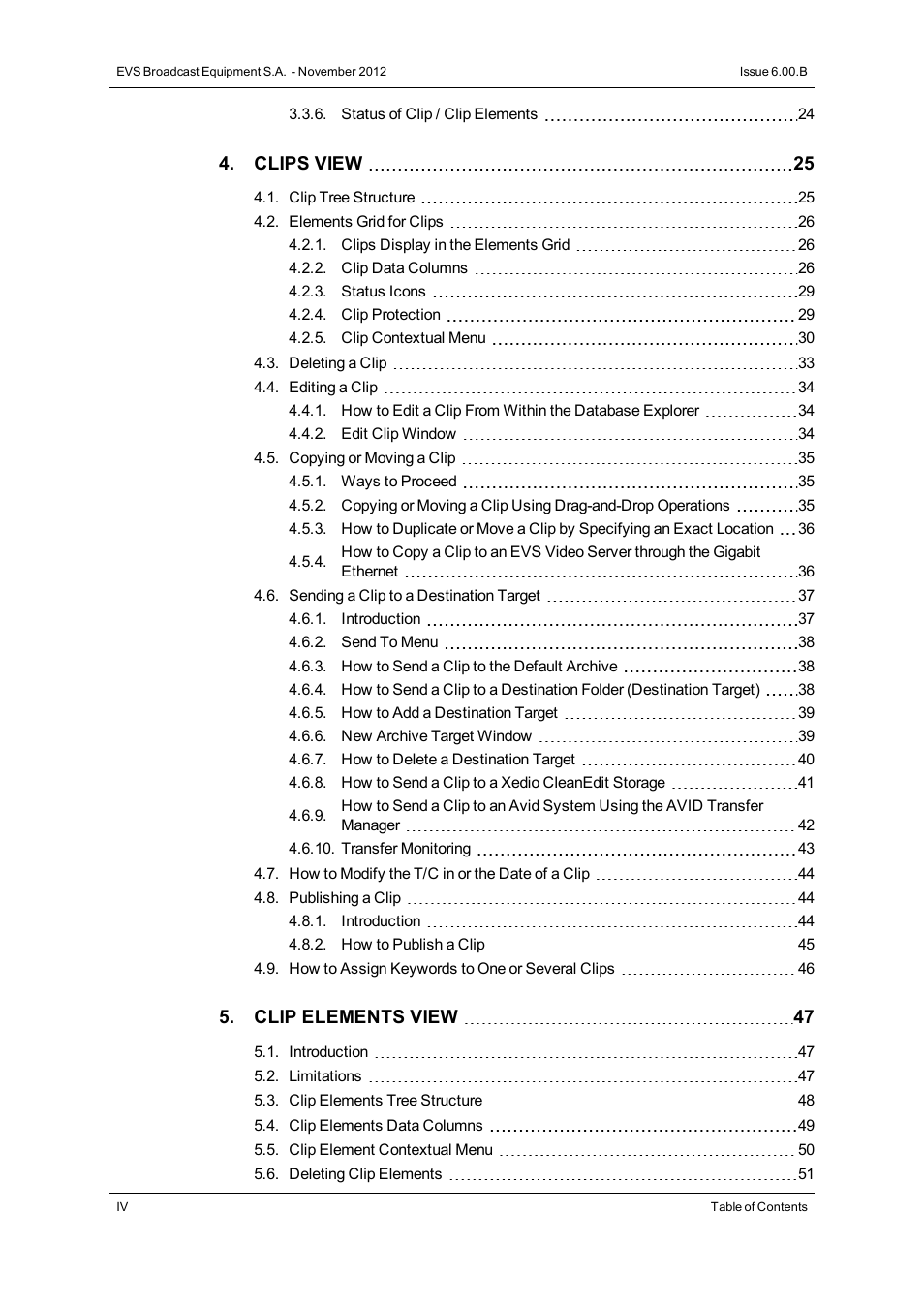 EVS IPDirector Version 6.0 - November 2012 Part 3 User's Manual User Manual | Page 6 / 128