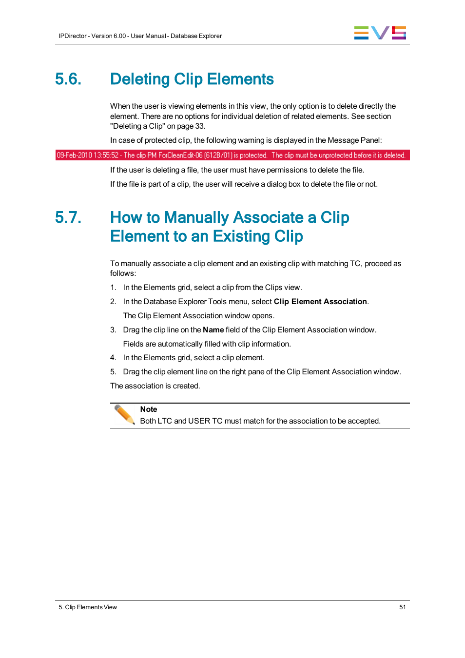 Deleting clip elements | EVS IPDirector Version 6.0 - November 2012 Part 3 User's Manual User Manual | Page 63 / 128