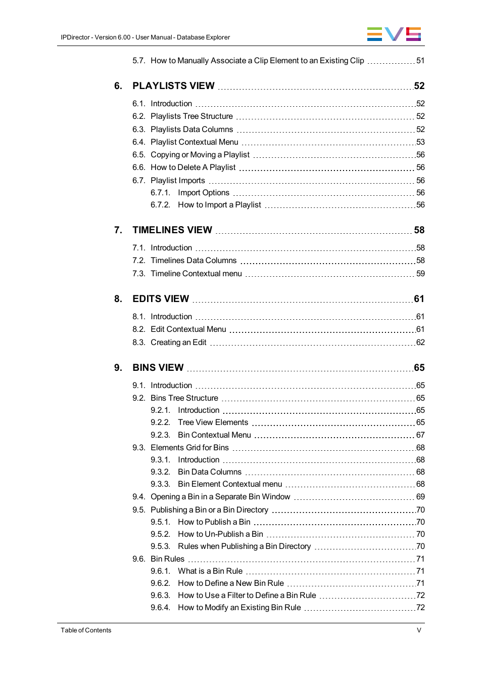 EVS IPDirector Version 6.0 - November 2012 Part 3 User's Manual User Manual | Page 7 / 128