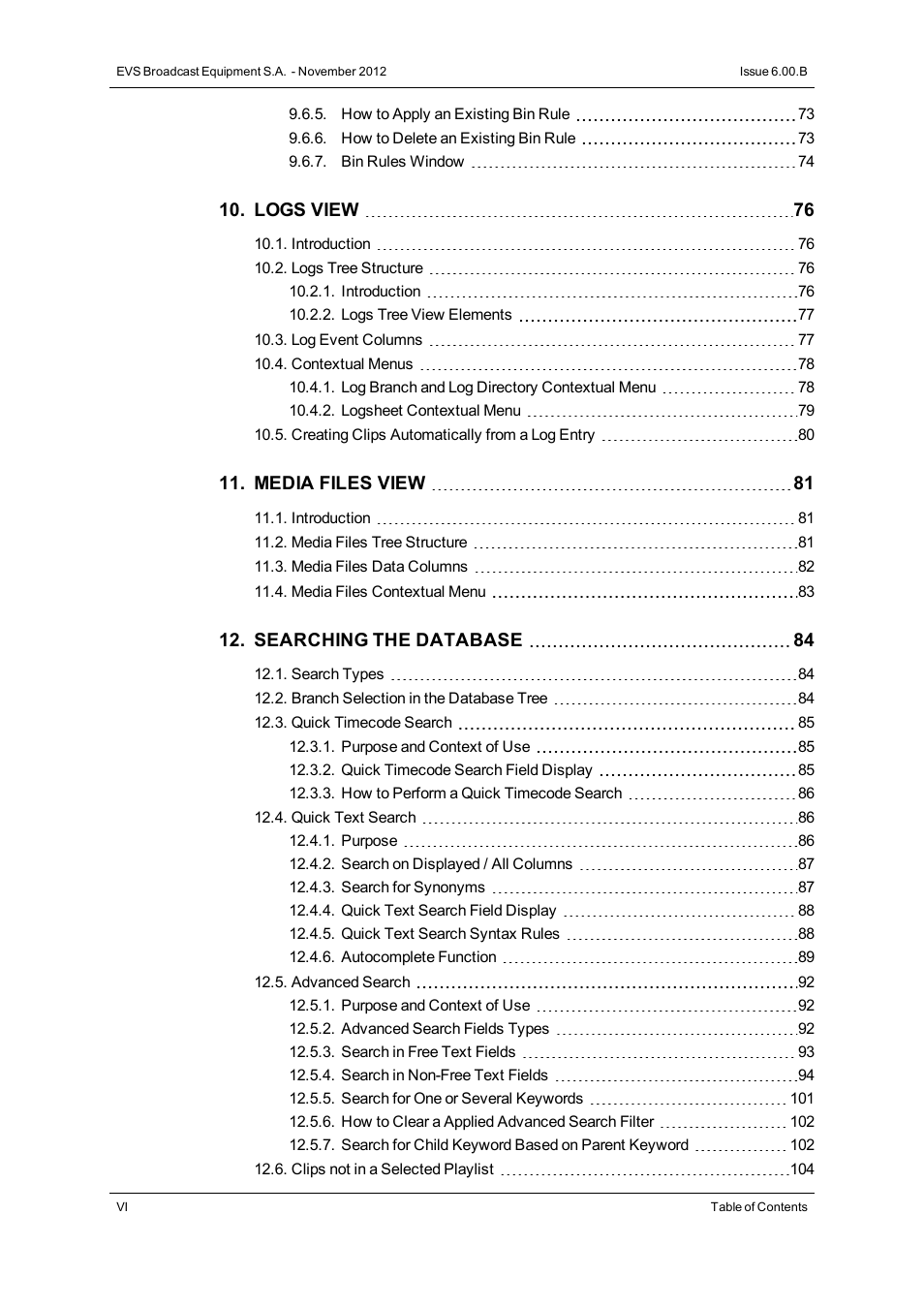 EVS IPDirector Version 6.0 - November 2012 Part 3 User's Manual User Manual | Page 8 / 128