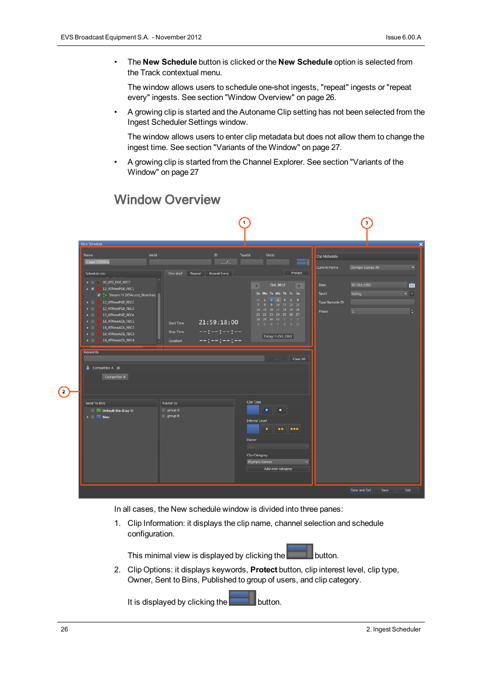 Window overview | EVS IPDirector Version 6.0 - November 2012 Part 4 User's Manual User Manual | Page 36 / 82