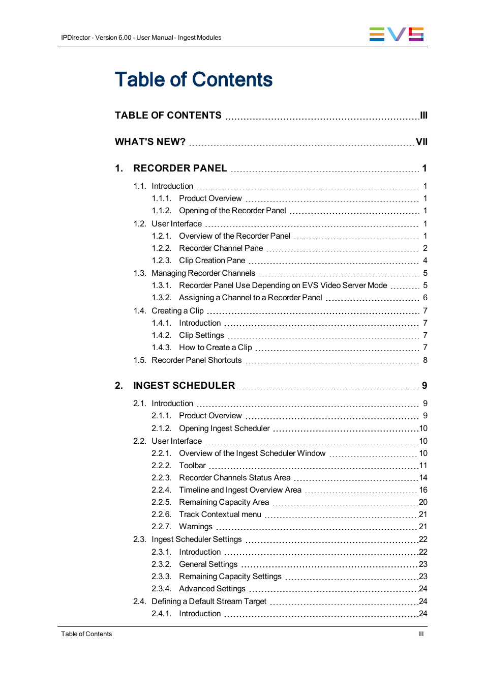 EVS IPDirector Version 6.0 - November 2012 Part 4 User's Manual User Manual | Page 5 / 82