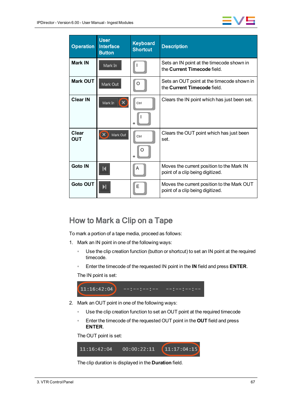 How to mark a clip on a tape | EVS IPDirector Version 6.0 - November 2012 Part 4 User's Manual User Manual | Page 77 / 82