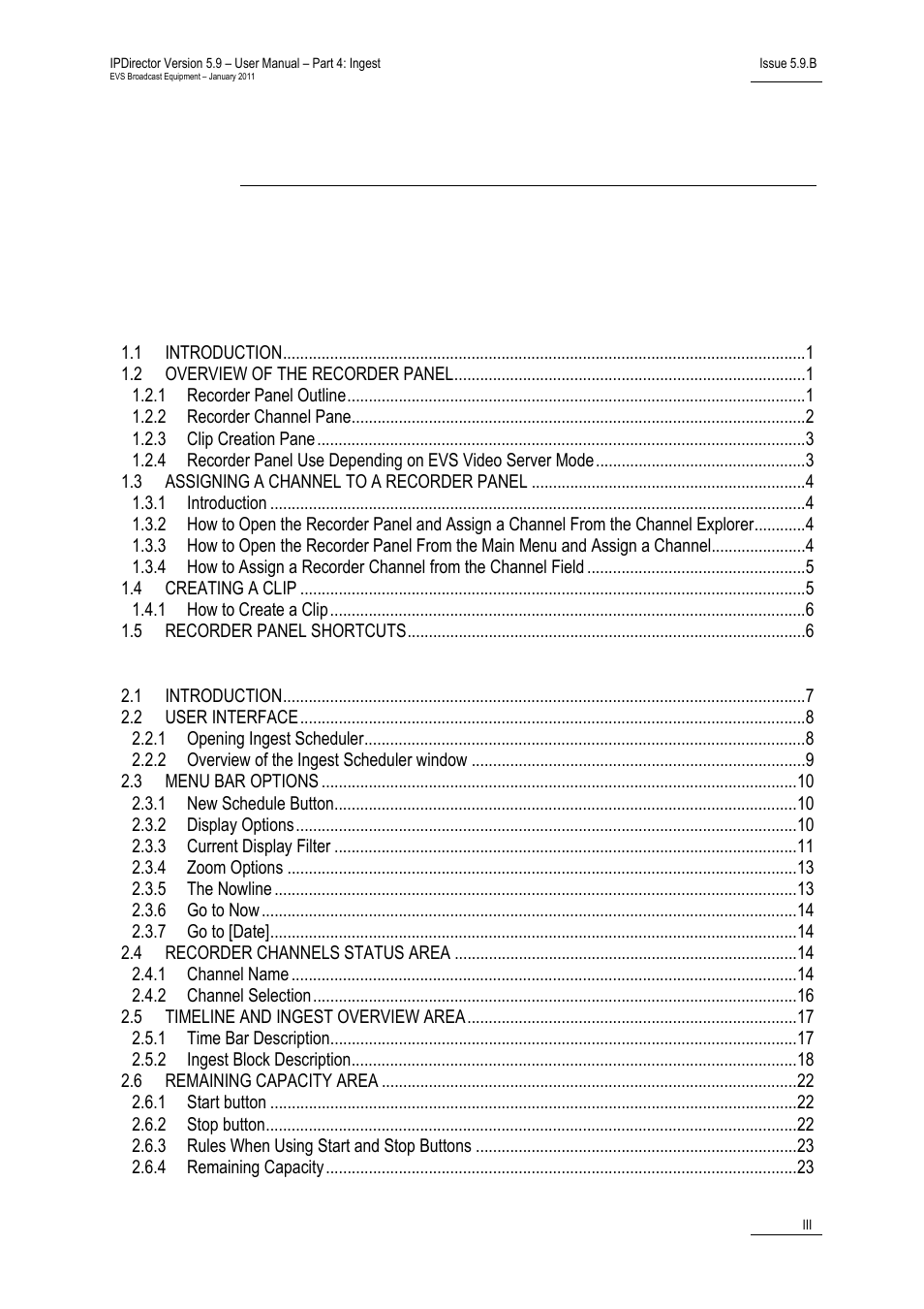 EVS IPDirector Version 5.9 - January 2011 Part 4 User’s Manual User Manual | Page 4 / 81