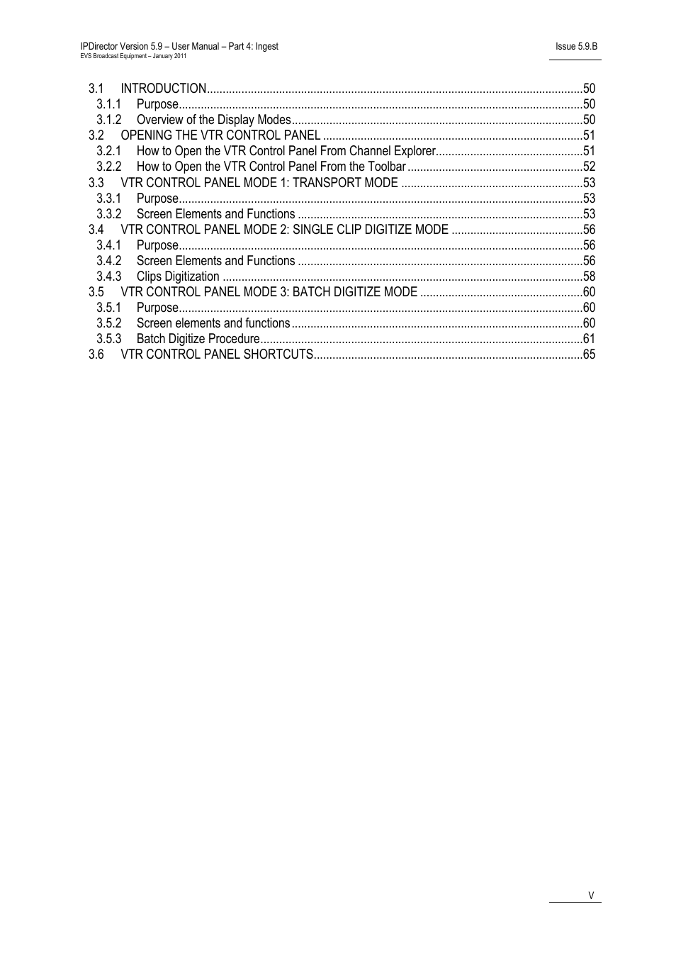 Index | EVS IPDirector Version 5.9 - January 2011 Part 4 User’s Manual User Manual | Page 6 / 81