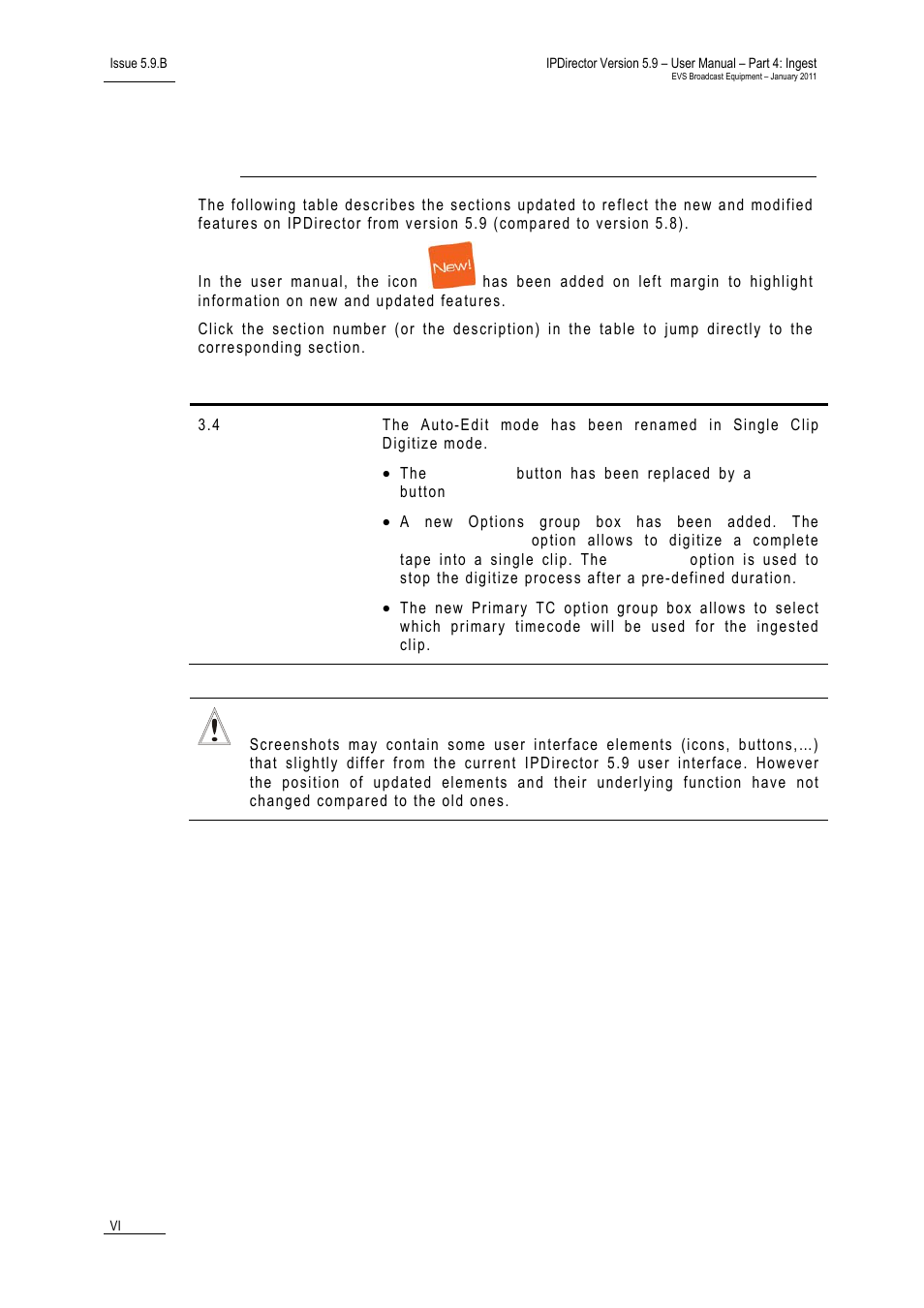 What’s new | EVS IPDirector Version 5.9 - January 2011 Part 4 User’s Manual User Manual | Page 7 / 81