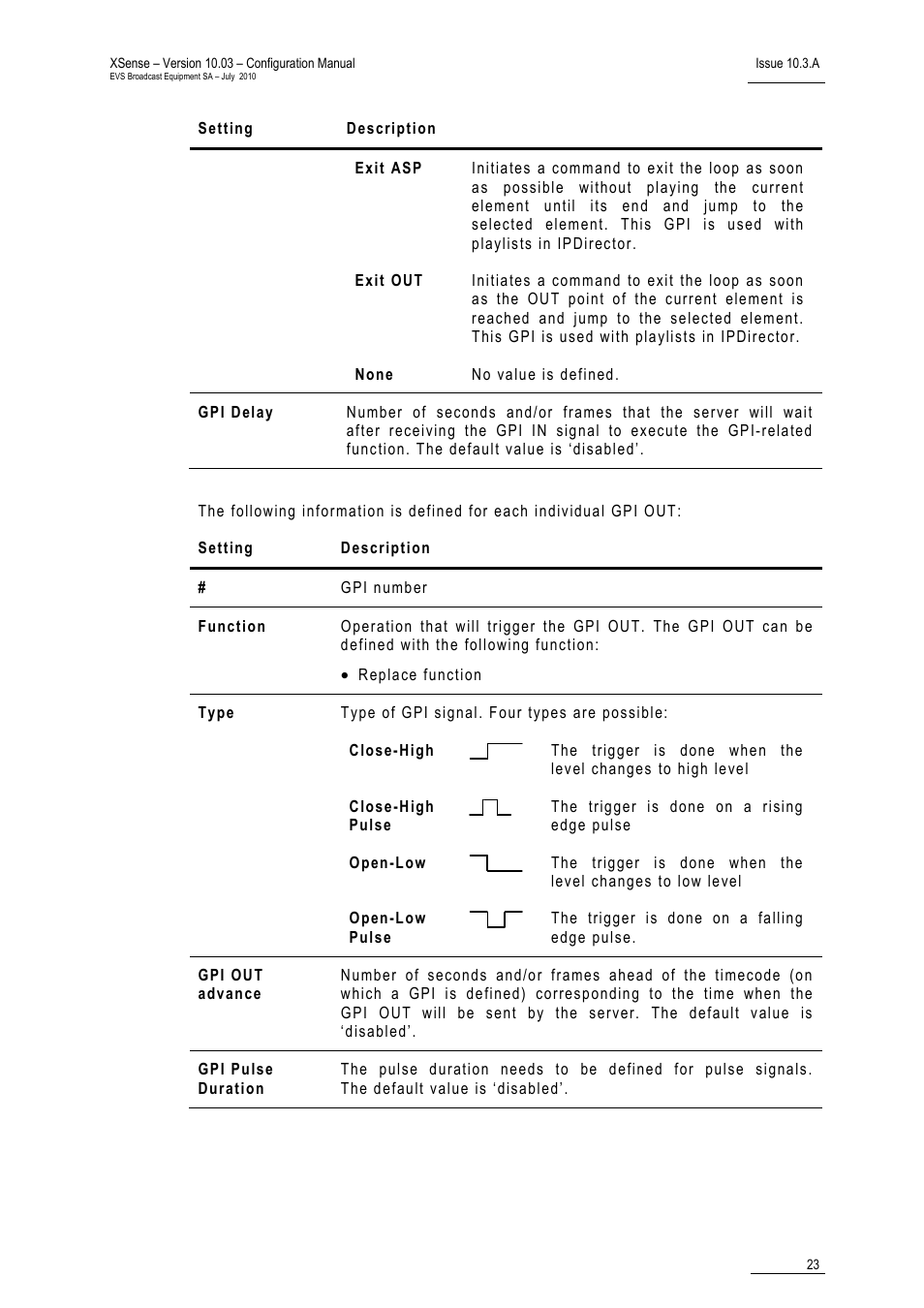 EVS XSense Version 10.03 - July 2010 Configuration Manual User Manual | Page 30 / 90