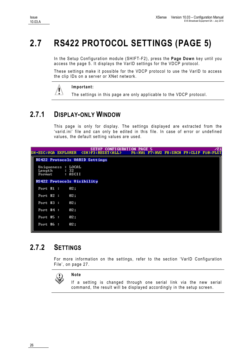 1 display-only window, 2 settings, Display-only window | Settings, Isplay, Only, Indow, Ettings | EVS XSense Version 10.03 - July 2010 Configuration Manual User Manual | Page 33 / 90