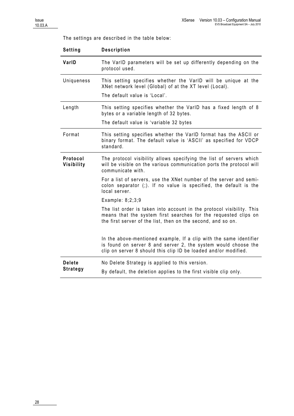 EVS XSense Version 10.03 - July 2010 Configuration Manual User Manual | Page 35 / 90