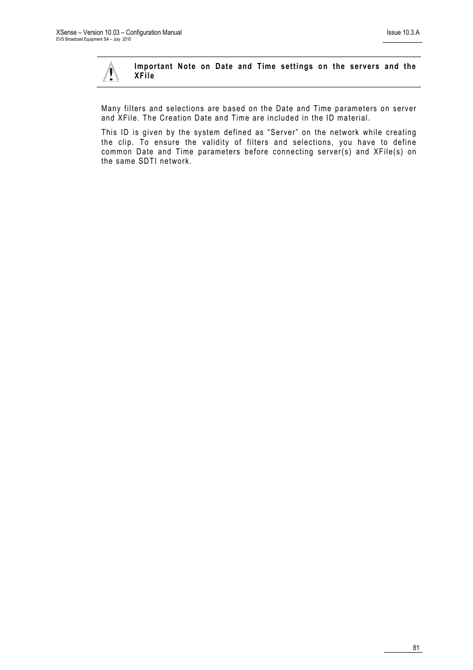 EVS XSense Version 10.03 - July 2010 Configuration Manual User Manual | Page 88 / 90