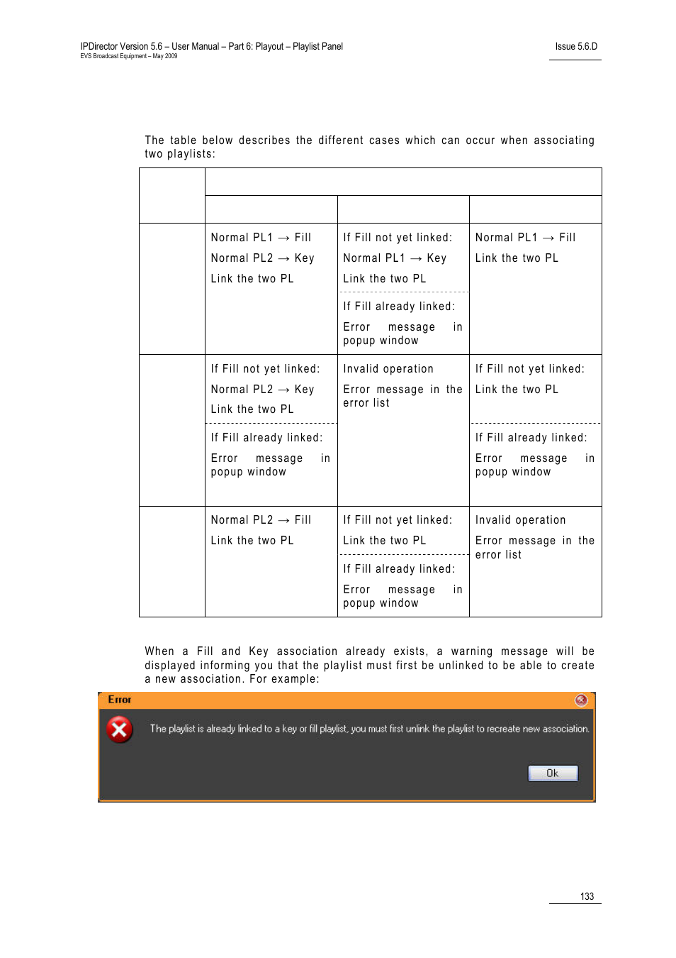 Rules in key and fill playlist associations | EVS IPDirector Version 5.6 - May 2009 Part 6 User's Manual User Manual | Page 142 / 157