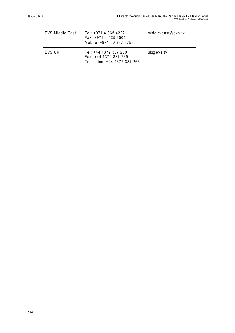 5 black clips management | EVS IPDirector Version 5.6 - May 2009 Part 6 User's Manual User Manual | Page 153 / 157