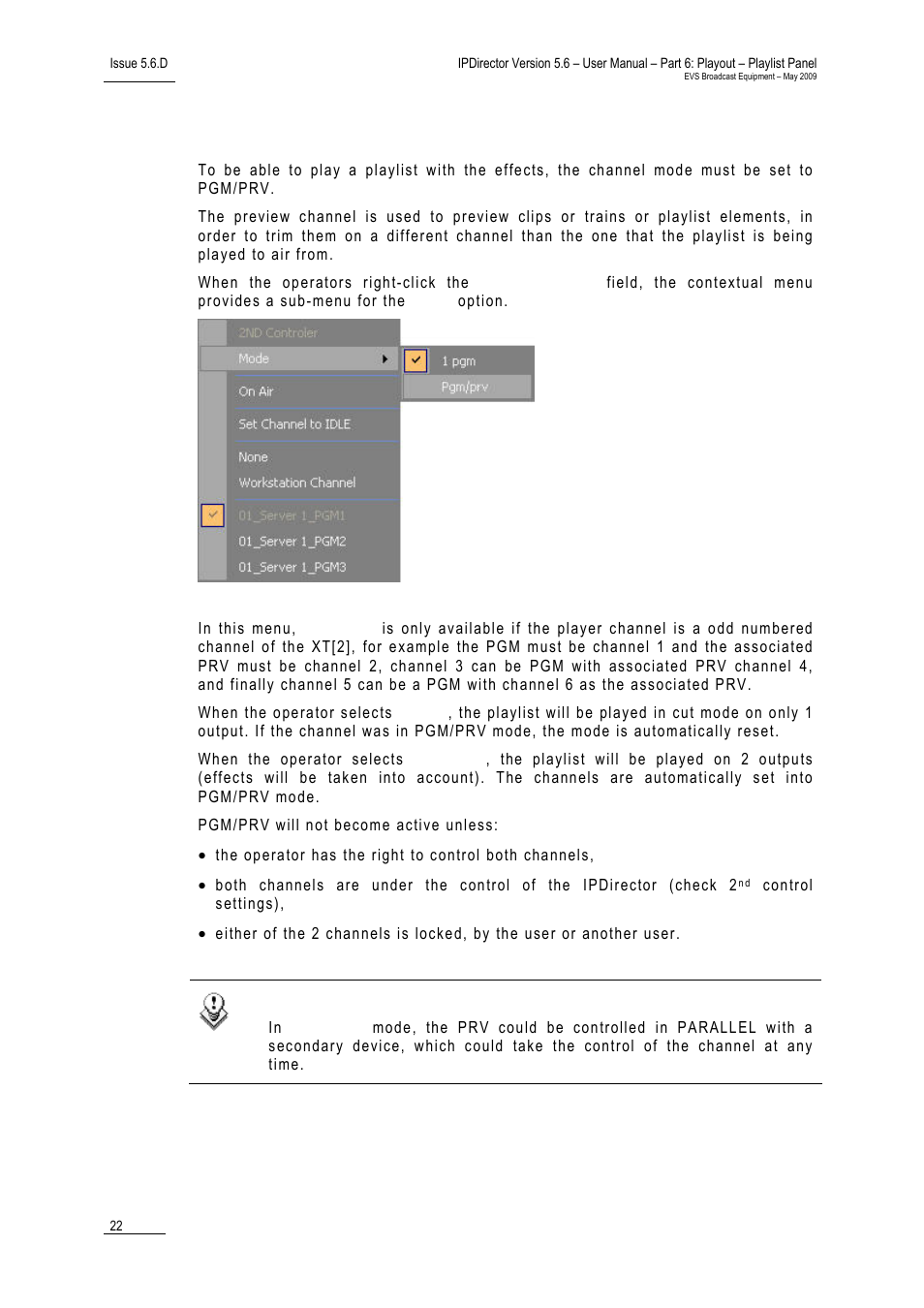 5 pgm/prv mode, 5 pgm/prv | EVS IPDirector Version 5.6 - May 2009 Part 6 User's Manual User Manual | Page 31 / 157