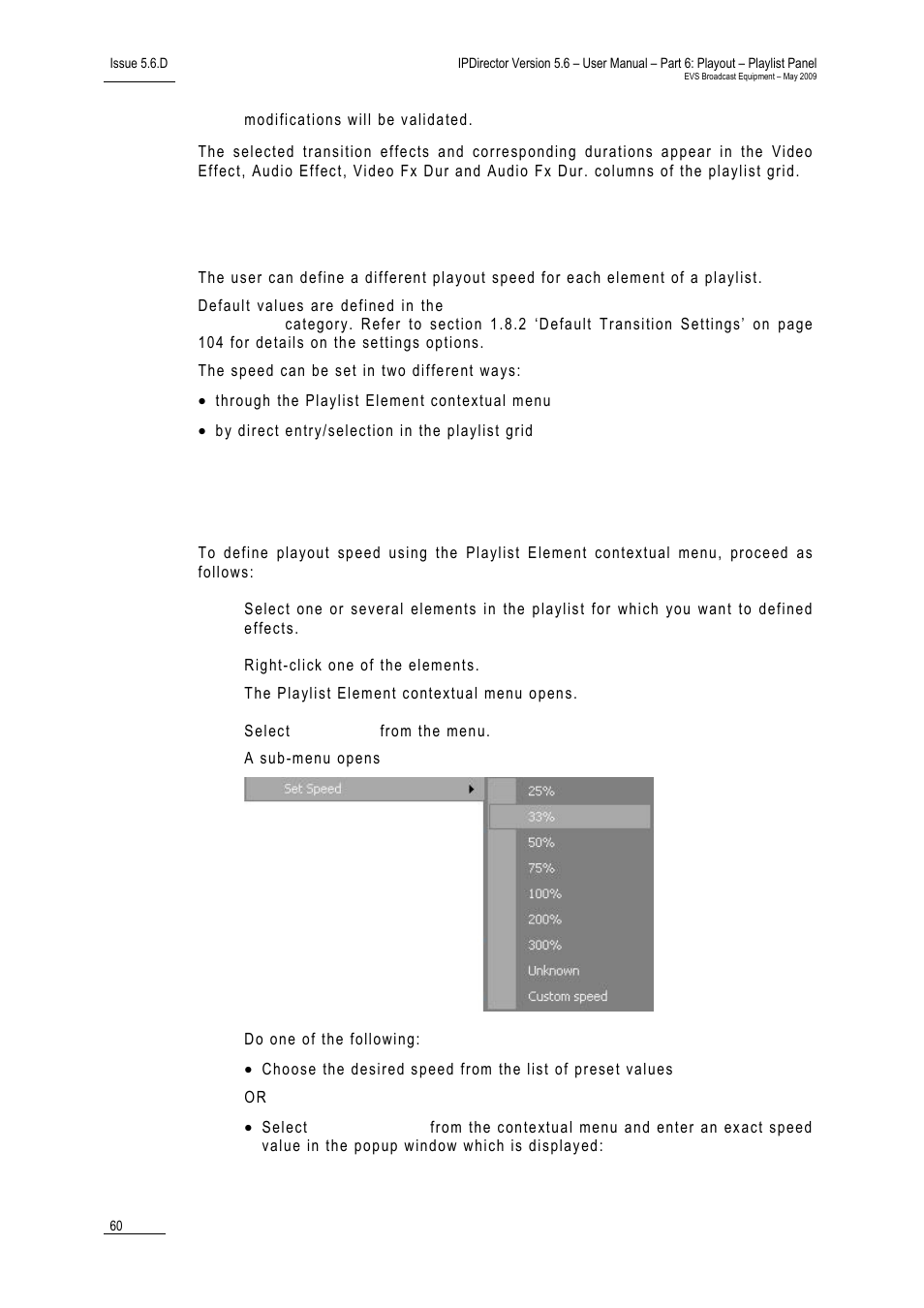 2 setting the playout speed, 2 ‘setting the playout speed, Etting the | Layout, Peed | EVS IPDirector Version 5.6 - May 2009 Part 6 User's Manual User Manual | Page 69 / 157