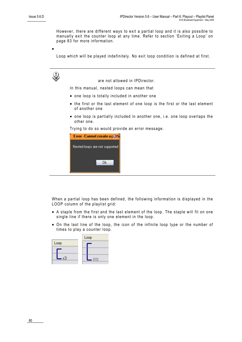 Display of partial loops in the playlist grid | EVS IPDirector Version 5.6 - May 2009 Part 6 User's Manual User Manual | Page 89 / 157