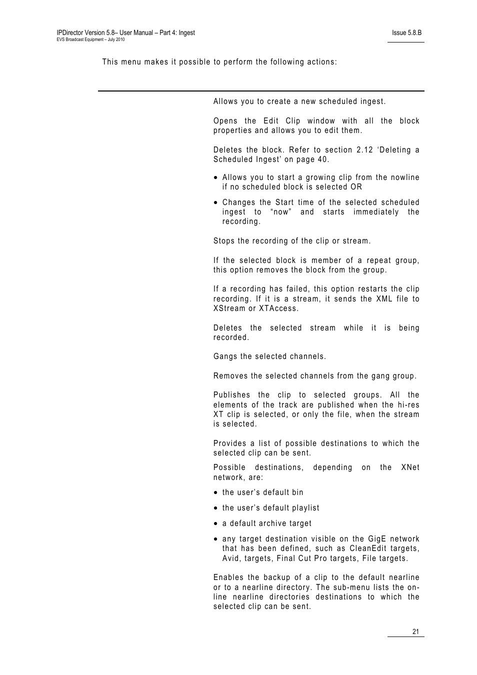 EVS IPDirector Version 5.8 - July 2010 Part 4 User's Manual User Manual | Page 32 / 81