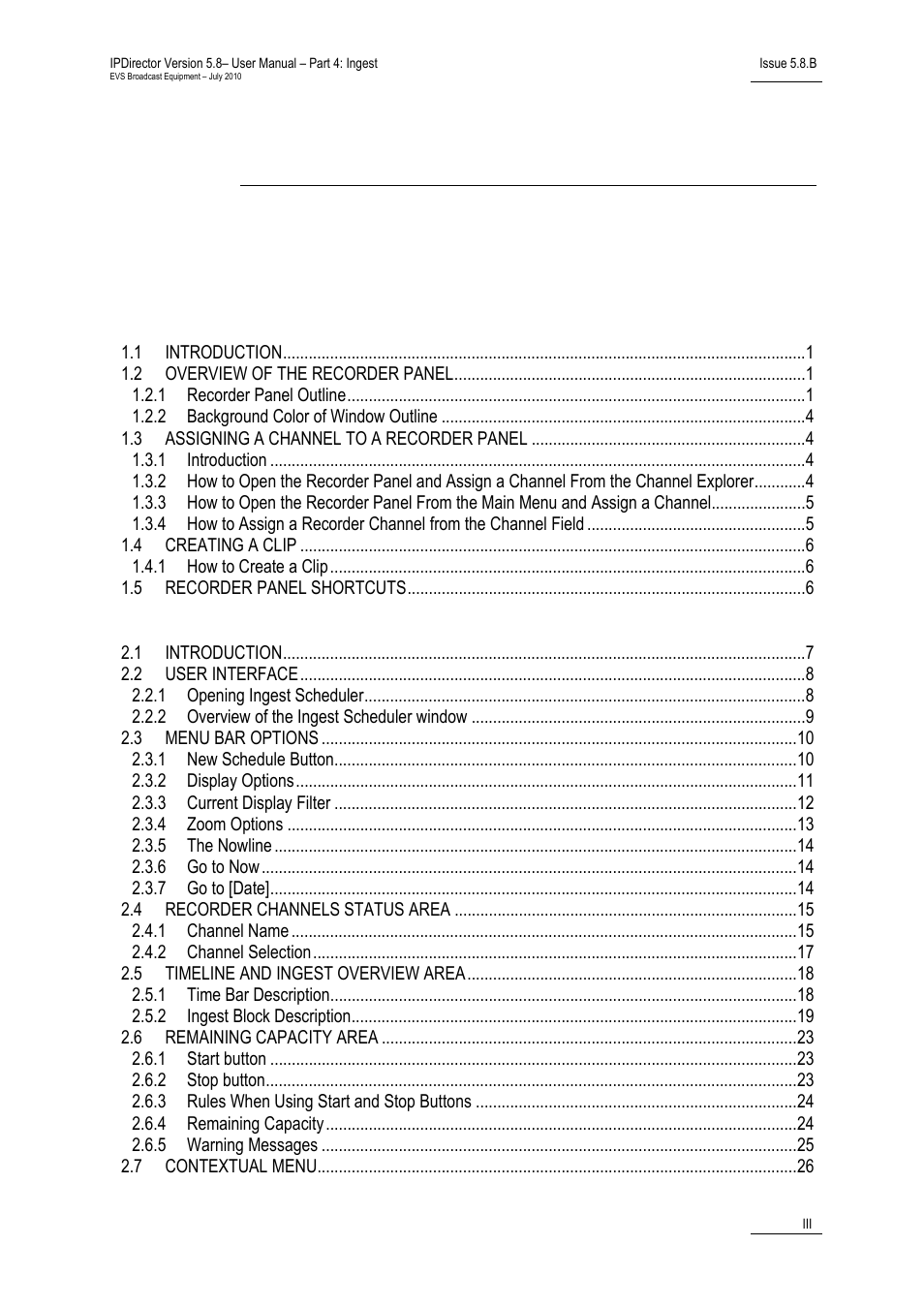 EVS IPDirector Version 5.8 - July 2010 Part 4 User's Manual User Manual | Page 4 / 81
