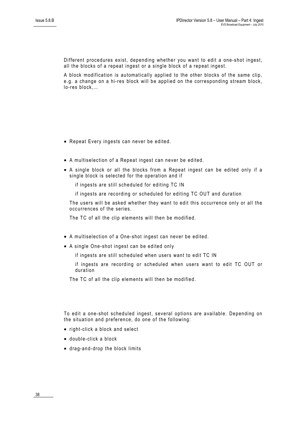 11 editing a scheduled ingest, 2 how to edit a one-shot scheduled ingest, Editing a scheduled ingest | How to edit a one-shot scheduled ingest | EVS IPDirector Version 5.8 - July 2010 Part 4 User's Manual User Manual | Page 49 / 81