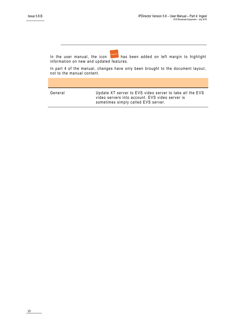 What’s new | EVS IPDirector Version 5.8 - July 2010 Part 4 User's Manual User Manual | Page 7 / 81