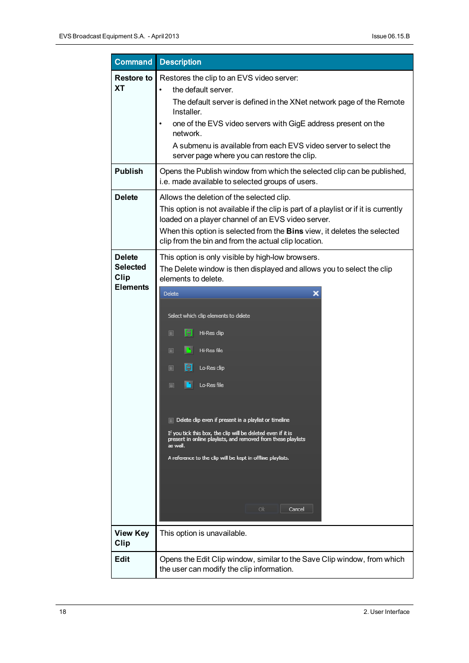EVS IPClipLogger Version 6.15 - April 2013 User Manual User Manual | Page 26 / 96