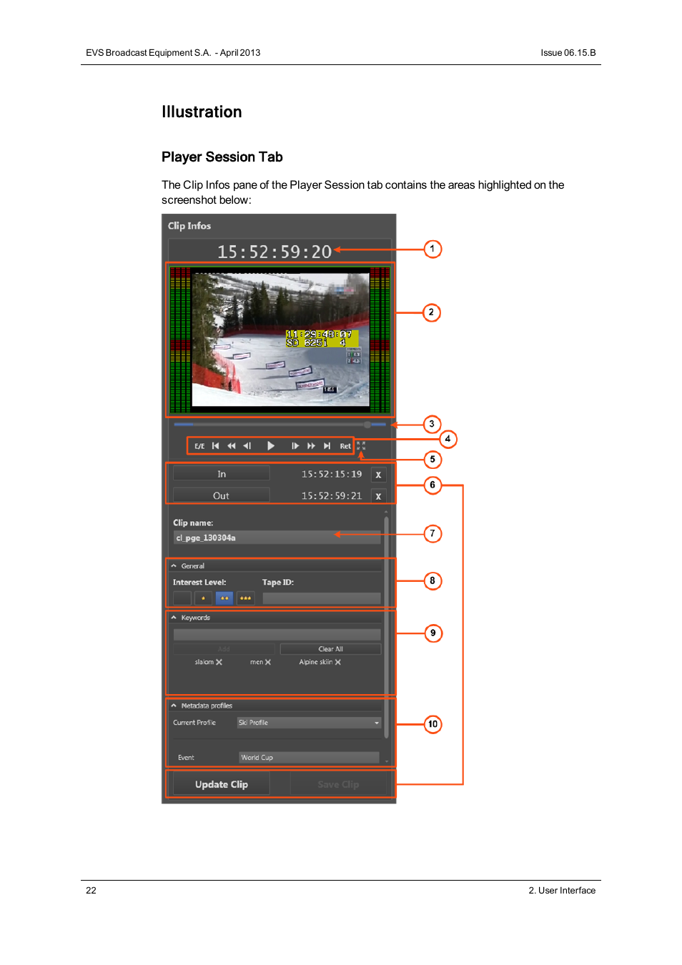 Illustration, Player session tab | EVS IPClipLogger Version 6.15 - April 2013 User Manual User Manual | Page 30 / 96