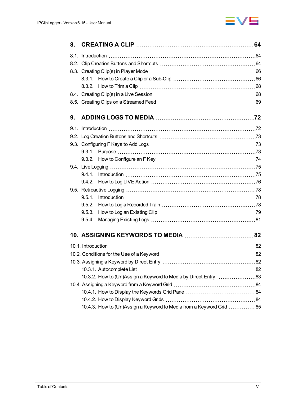 EVS IPClipLogger Version 6.15 - April 2013 User Manual User Manual | Page 7 / 96