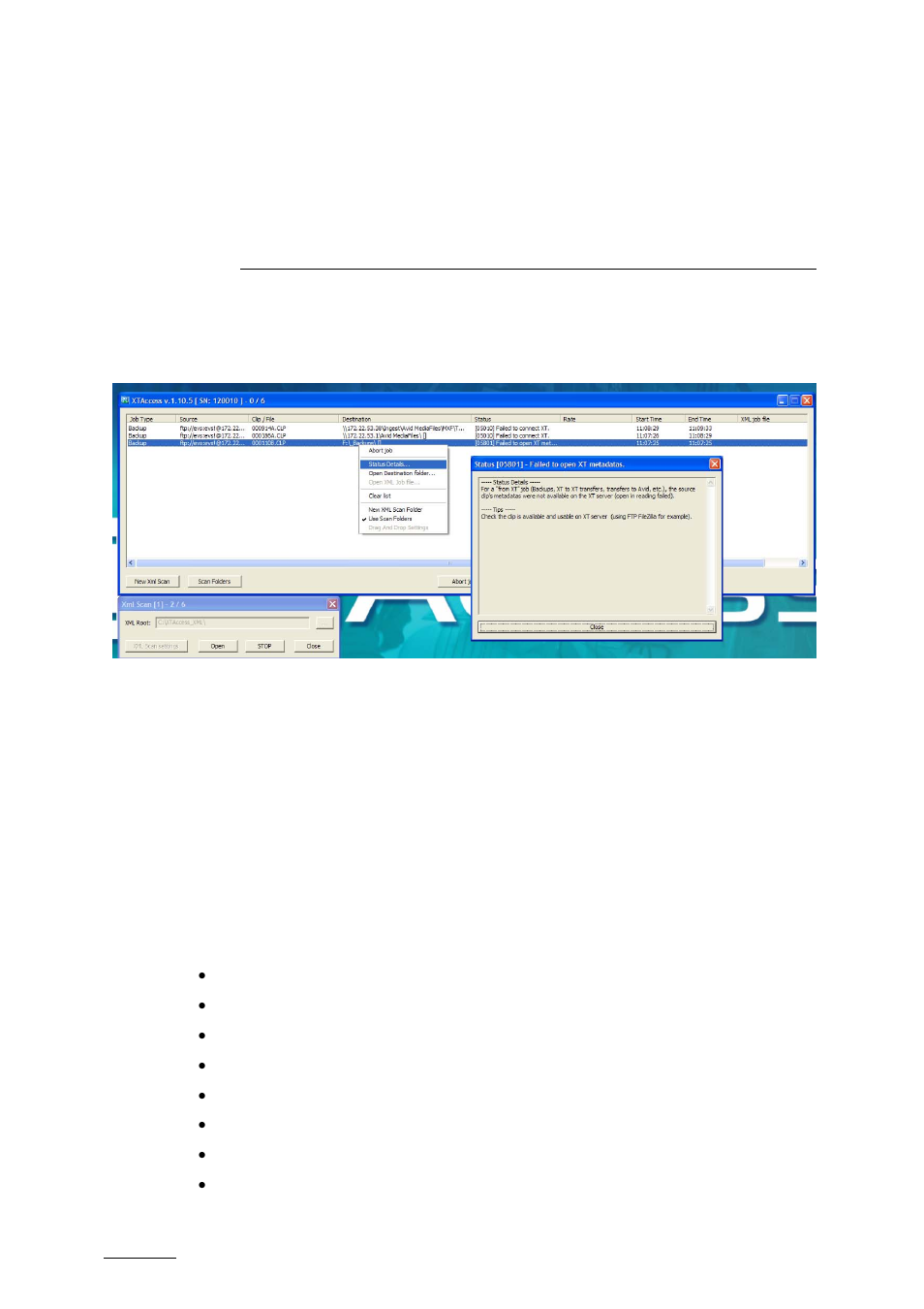 Xtaccess troubleshooting, 1 xtaccess error messages, 2 xtaccess logs | Xtaccess error messages, Xtaccess logs | EVS XTAccess Version 1.10 - July 2009 User Manual User Manual | Page 115 / 119