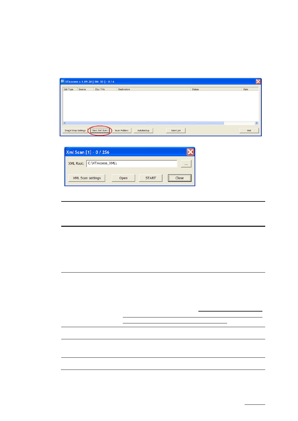 2 creation of a xml jobs scan, Creation of a xml jobs scan | EVS XTAccess Version 1.10 - July 2009 User Manual User Manual | Page 30 / 119