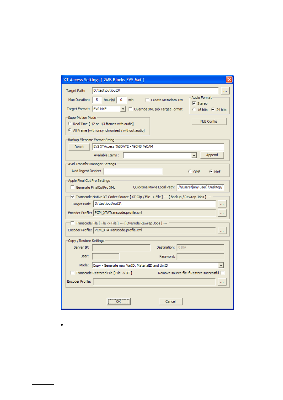 1 scan xml settings, Scan xml settings, 1 scan | Ettings | EVS XTAccess Version 1.10 - July 2009 User Manual User Manual | Page 31 / 119