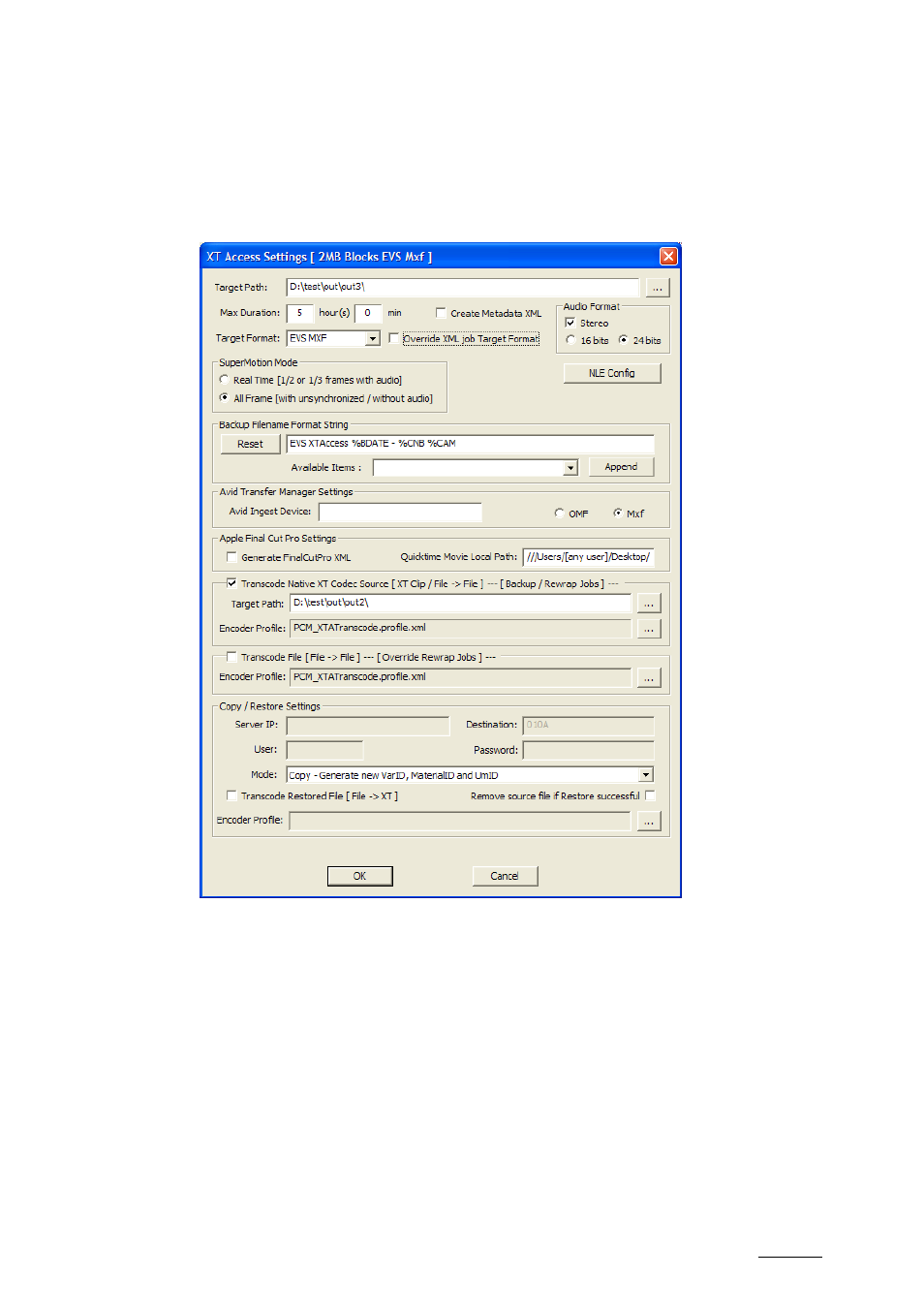 3 local xtaccess settings (non xml), Local xtaccess settings (non xml) | EVS XTAccess Version 1.10 - July 2009 User Manual User Manual | Page 50 / 119
