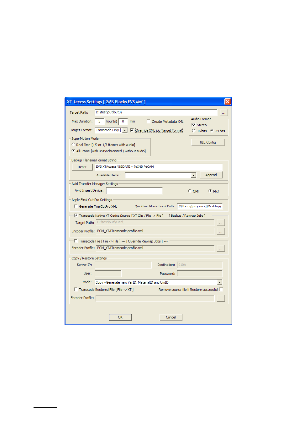 5 local xtaccess settings (non xml), Local xtaccess settings (non xml) | EVS XTAccess Version 1.10 - July 2009 User Manual User Manual | Page 91 / 119