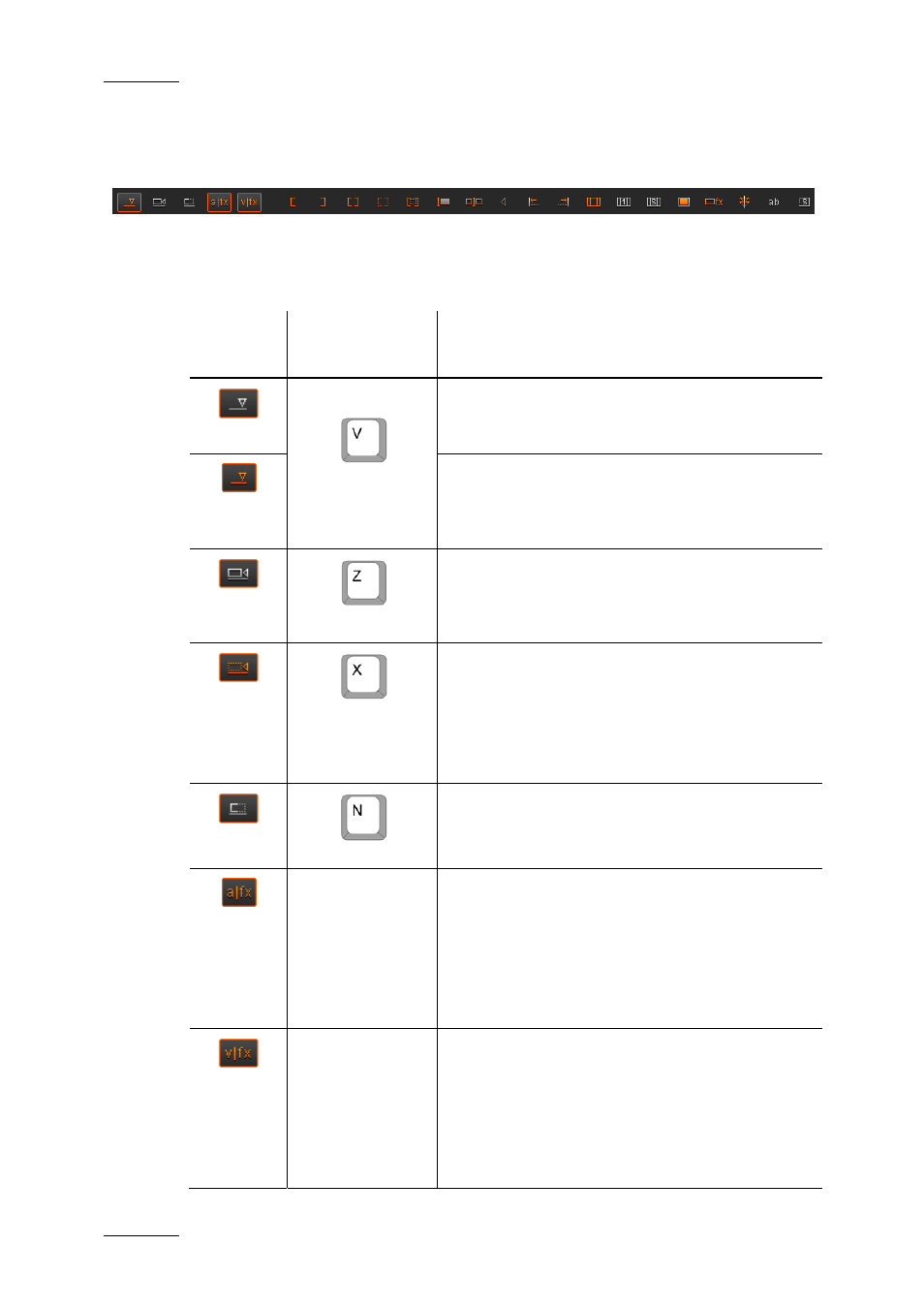 10 editing buttons in the timeline area, Editing buttons in the timeline area, 10 ‘editing buttons in the timeline | Area, 10 e, Diting, Uttons in the, Imeline | EVS XEDIO CleanEdit Version 3.1 - January 2011 User Manual User Manual | Page 107 / 222