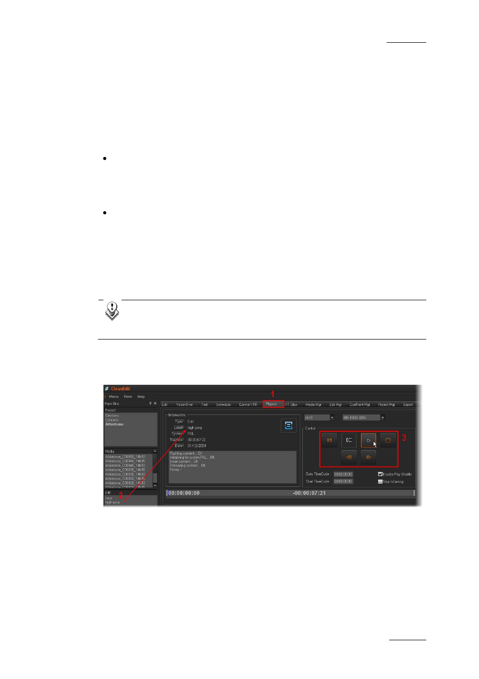 2 playing out an edit, 1 introduction, 2 playout process from the playout tab | Playing out an edit, Introduction, Playout process from the playout tab, Ntroduction, Layout, Rocess from the | EVS XEDIO CleanEdit Version 3.1 - January 2011 User Manual User Manual | Page 206 / 222