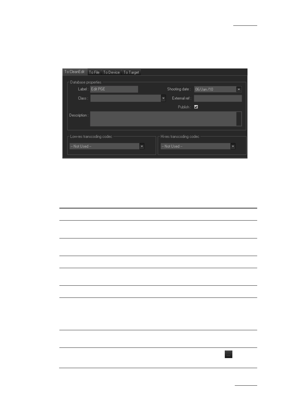 Destination zone, Exporting to cleanedit, Estination | EVS XEDIO CleanEdit Version 3.1 - January 2011 User Manual User Manual | Page 212 / 222