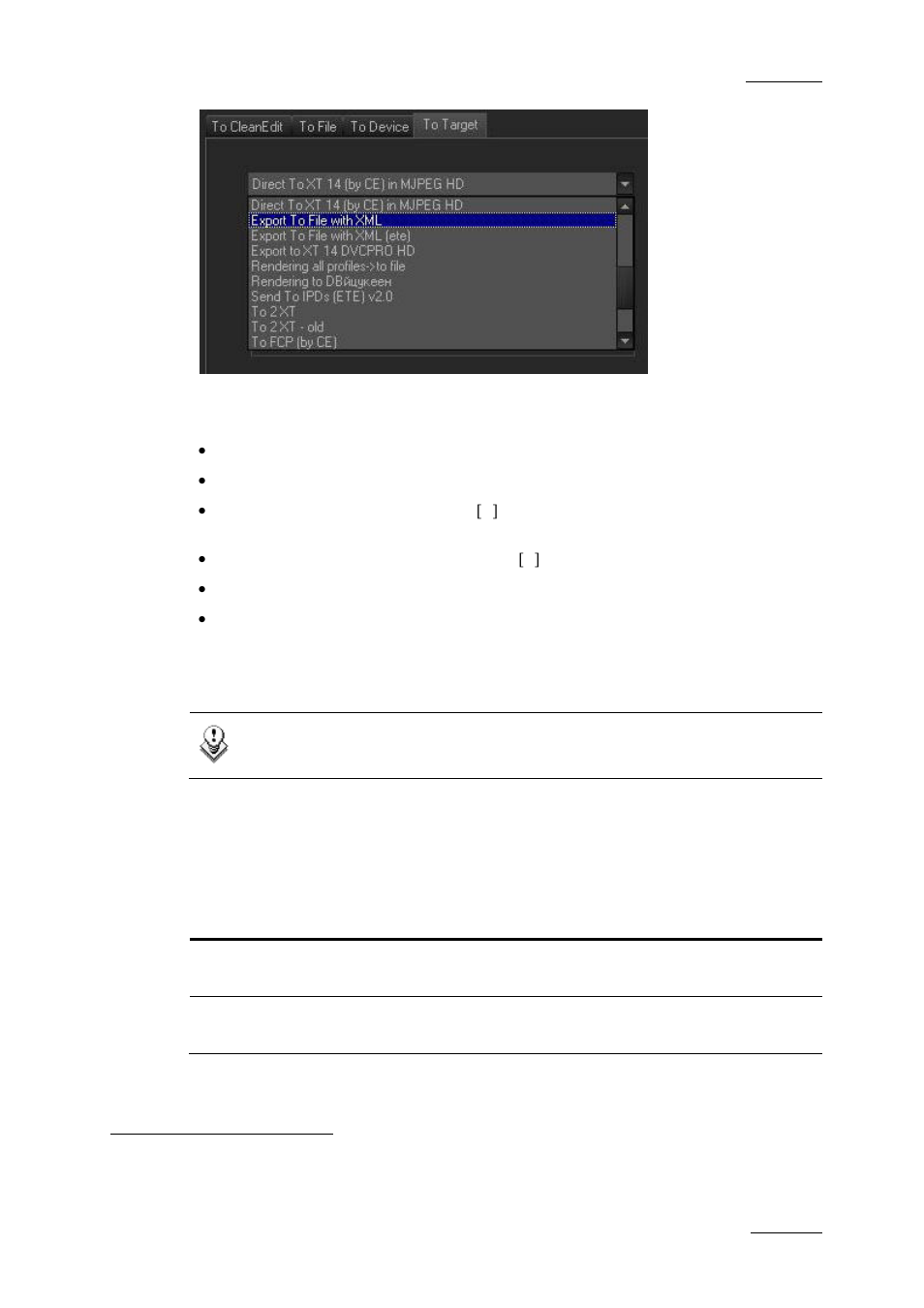 Export information zone, Xport, Nformation | EVS XEDIO CleanEdit Version 3.1 - January 2011 User Manual User Manual | Page 216 / 222