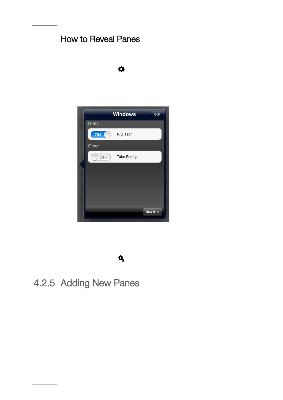 Adding new panes, 5 adding new panes, How to reveal panes | EVS ProNotes Version 1.0 - January 2012 User Manual | Page 38 / 97