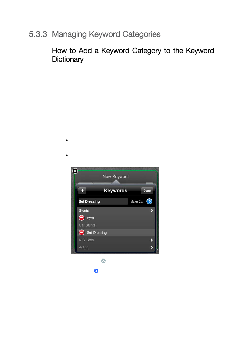 3 managing keyword categories, Managing keyword categories | EVS ProNotes Version 1.0 - January 2012 User Manual | Page 51 / 97