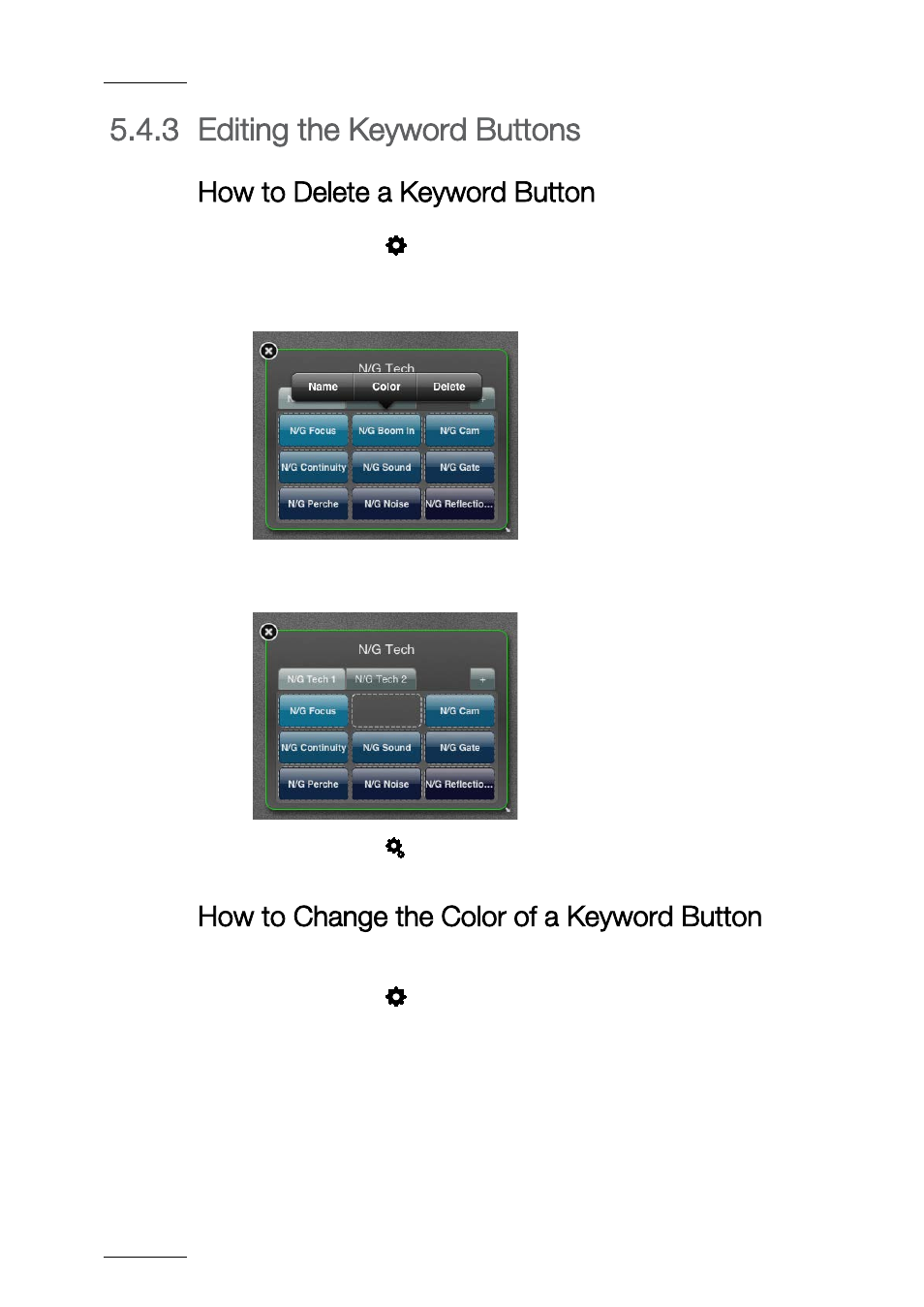 3 editing the keyword buttons, Editing the keyword buttons, How to delete a keyword button | How to change the color of a keyword button | EVS ProNotes Version 1.0 - January 2012 User Manual | Page 64 / 97