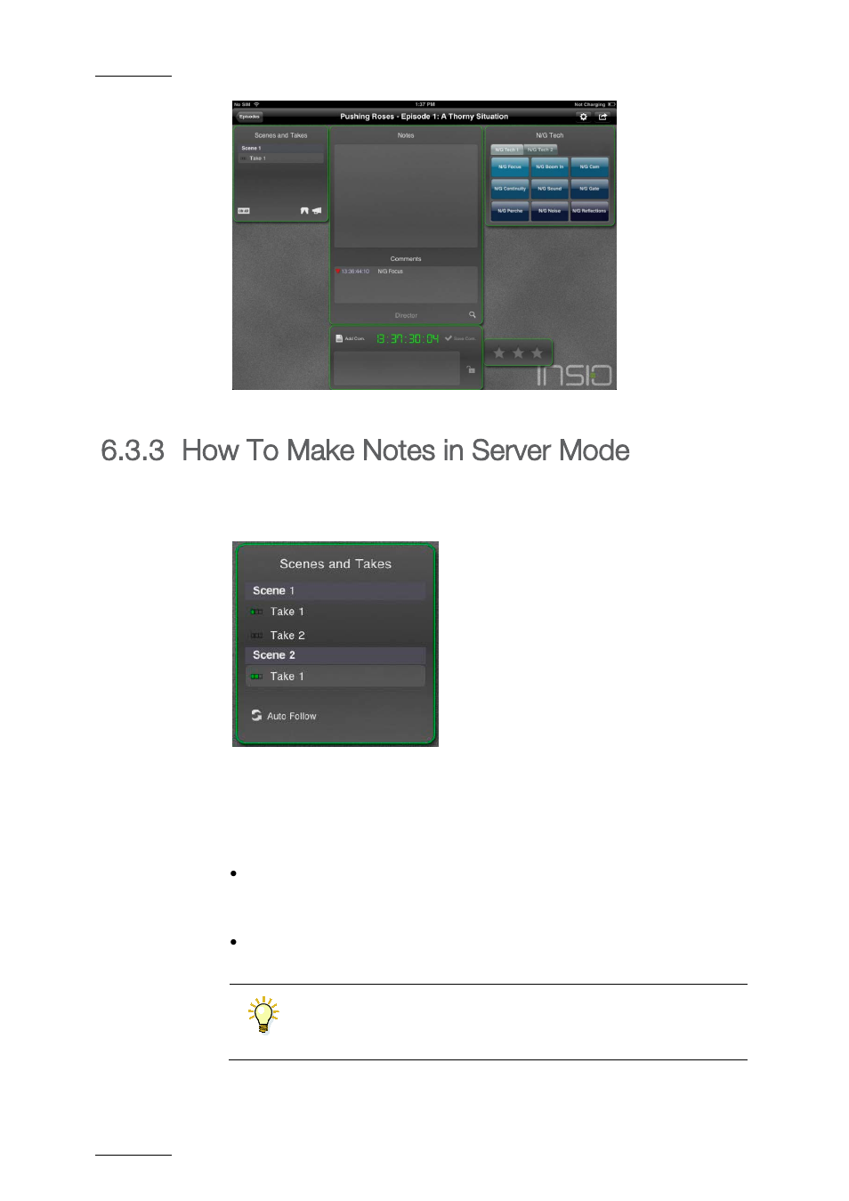 How to make notes in server mode | EVS ProNotes Version 1.0 - January 2012 User Manual | Page 80 / 97