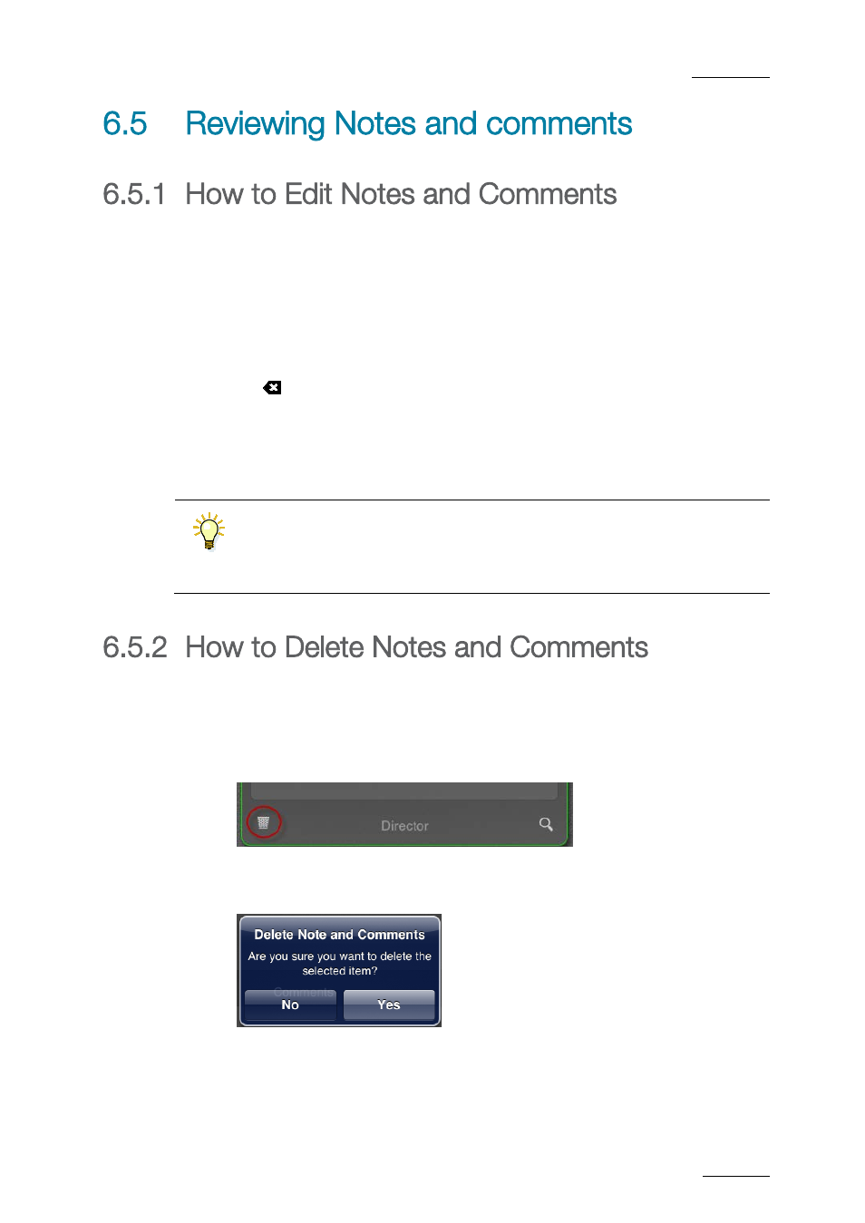 Xe "scene:delete" how to delete a scene, 5 reviewing notes and comments, Reviewing notes and comments | How to edit notes and comments, How to delete notes and comments | EVS ProNotes Version 1.0 - January 2012 User Manual | Page 85 / 97