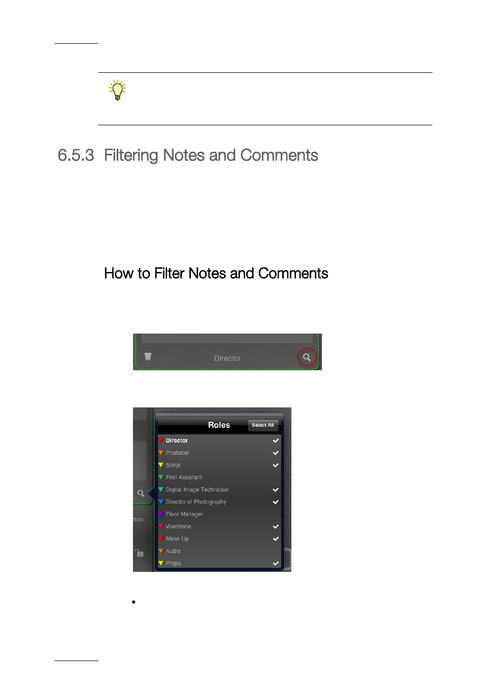 3 xe "take:add rating" adding a take rating, 3 filtering notes and comments, Filtering notes and comments | EVS ProNotes Version 1.0 - January 2012 User Manual | Page 86 / 97