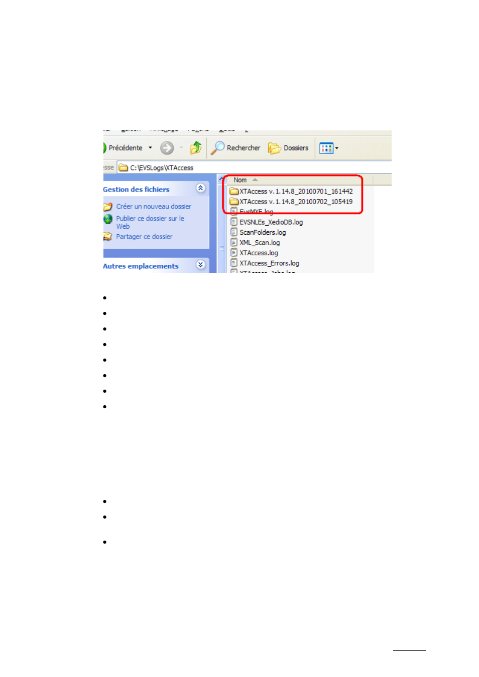 2 xtaccess logs, 1 xtaccess.log, Xtaccess logs | Xtaccess.log, 1 xta, Ccess | EVS XTAccess Version 1.14 - July 2010 User Manual User Manual | Page 106 / 108