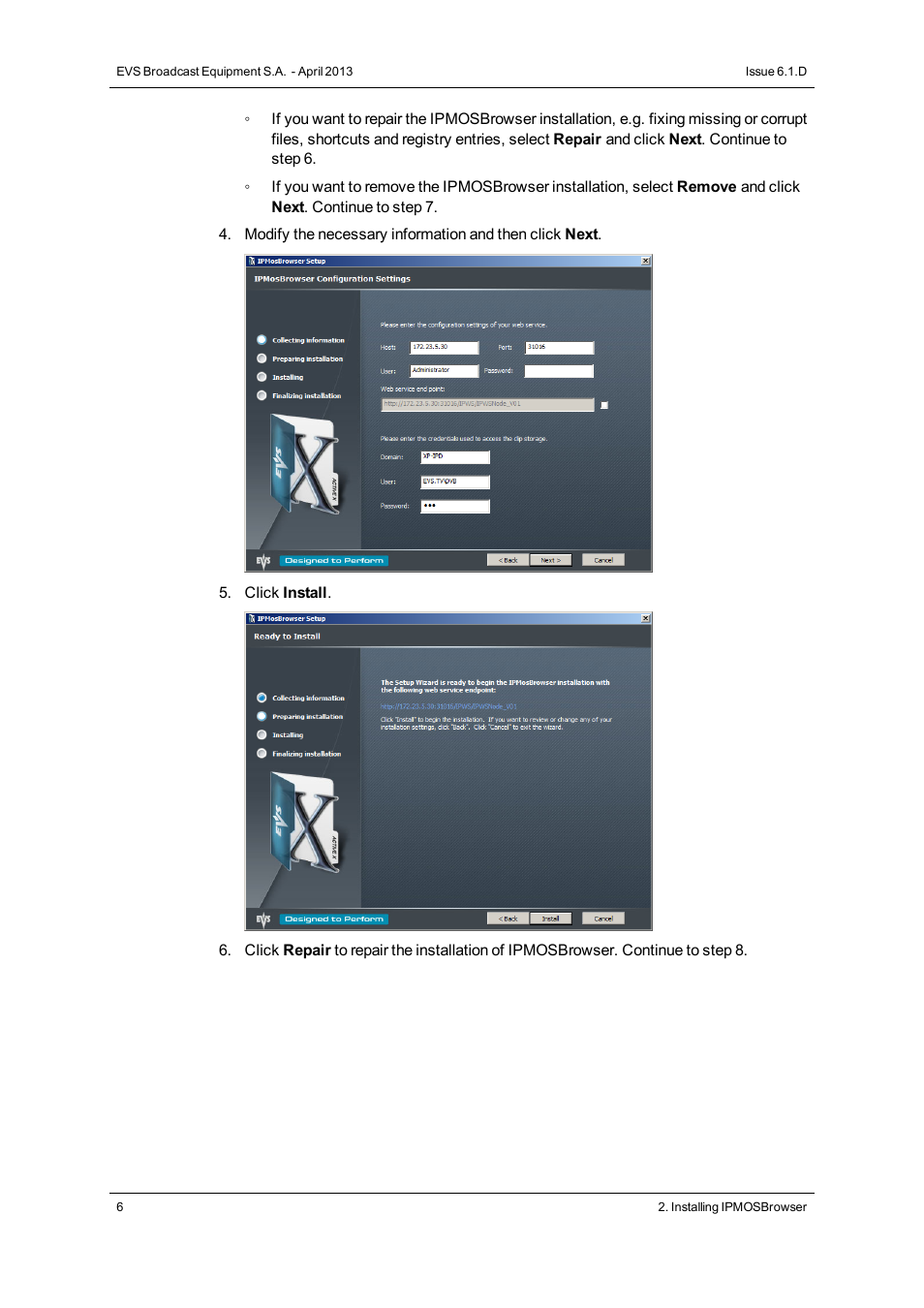 EVS IPMOSBrowser Version 6.10.90 - April 2013 User's Manual User Manual | Page 12 / 65