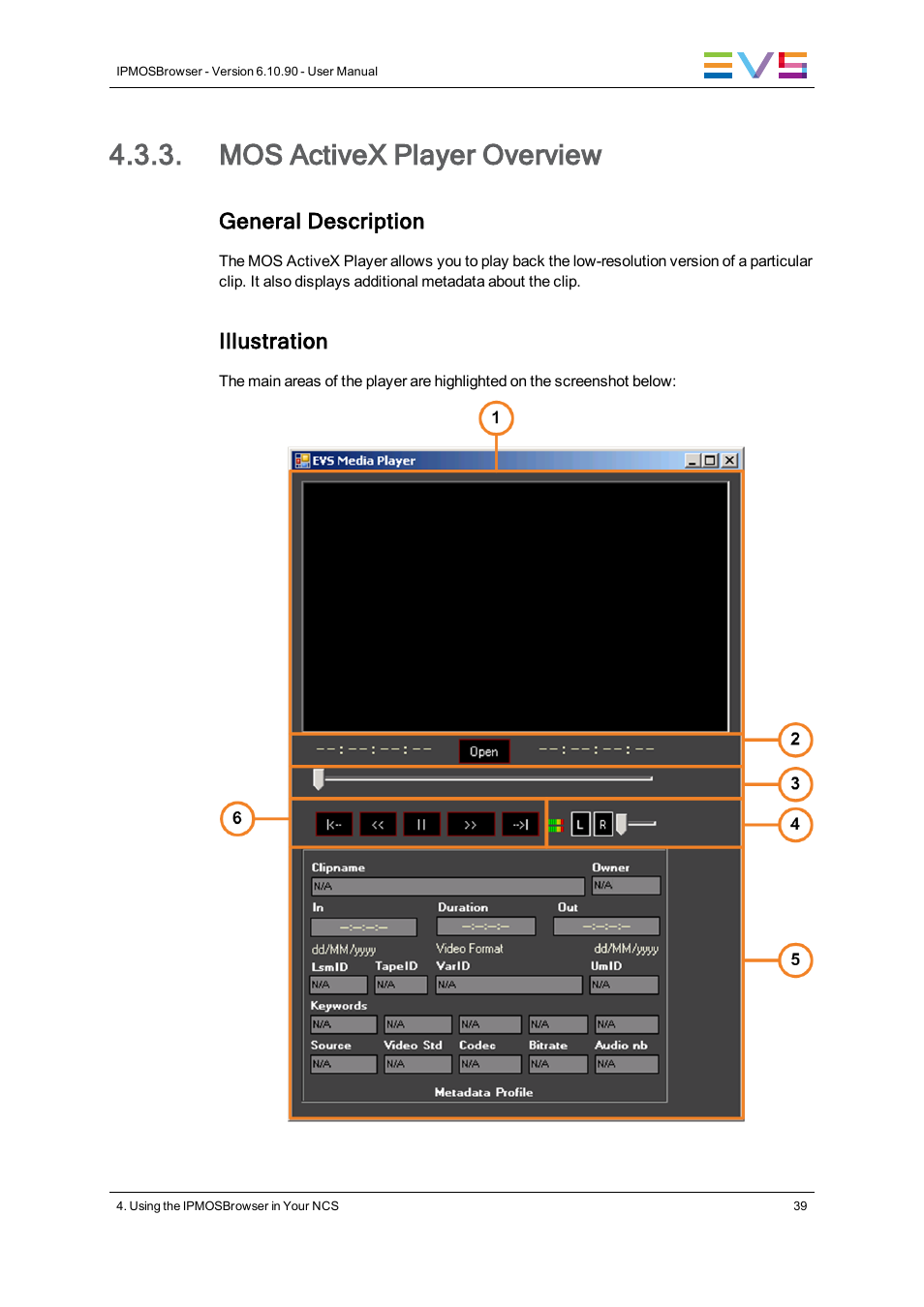 Mos activex player overview | EVS IPMOSBrowser Version 6.10.90 - April 2013 User's Manual User Manual | Page 45 / 65